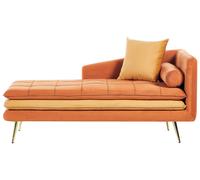 Chaise longue da salotto imbottita e spessa in velluto arancione Gonesse