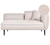 Chaise longue destra in poliestere beige chiaro con cuscino e gambe metallo
