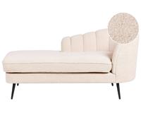 Chaise Longue Destra in Velluto Beige Chiaro e Gambe nere Allier