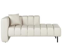 Chaise longue ecopelle vegana bianco sporco sinistra LANNILS