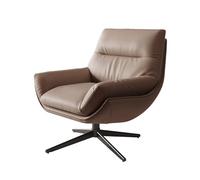 Chaise longue girevole a 360° in pelle ecologica sedia da lettura con struttura in acciaio al carbonio, comoda sedia da salotto per camera da letto e soggiorno