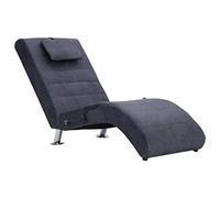 Chaise longue massaggiante con cuscino, effetto camoscio, ergonomica, imbottita, con schienale regolabile e funzione riscaldante, per soggiorno, camera da letto, angolo lettura, comfort e relax
