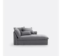 Chaise longue, sfoderabile, in lino stropicciato, ODNA Grigio meridiana destra
