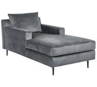 Chaise longue velluto grigio e nero GUERET