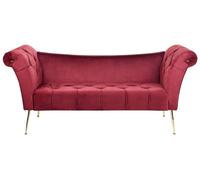 Chaise longue velluto rosso scuro NANTILLY
