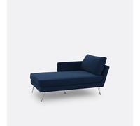 Chaise longue velluto Topim Blu meridiana destra