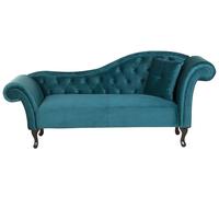 Chaise longue versione destra velluto verde acqua Lattes