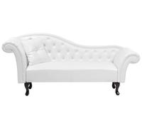 Chaise longue vintage sinistra in pelle sintetica bianca LATTES