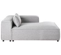 Chaise Lounge a sinistra Rivestimento in tessuto grigio Brande
