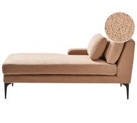Chaise Lounge destra bouclé Tappezzeria gambe in metallo Beige sabbia Ewron