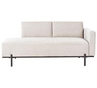 Chaise Lounge in finto lino a destra Stile minimalista Gambe in metallo beige chiaro