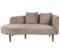 Chaise Lounge in velluto tortora lato destro Chaumont