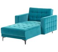 Chaise Lounge Reclinabile in Velluto turchese