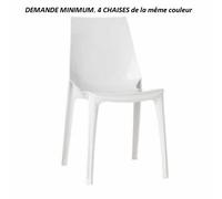 Chaise modèle Vanity, couleur blanc brillant, empilable, Scab Design