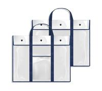 CHAKAE 2pcs Poster Holder Borse per aula e Art Storage Pratico PVC di Grandi Dimensioni Aula Organizzazione Artwork Bag Maniglia Art Bag, Blu, Bellezza di massa