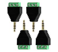 CHAKAE 3.5mm poli maschio a vite terminali femmina adattatore 0,5 mm adattatore stereo alloggiamento 4pcs per integrazione semplice ingegneria del suono professionale