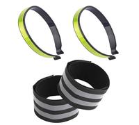 CHAKAE 4lots - Cavigliera riflettente a rilascio rapido, regolabile, per la sicurezza notturna e la massima comodità durante il ciclismo, in nylon, con clip per bici