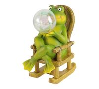 CHAKAE Bella Rane Figurine Scultura Giardino Con Energia Solare Illuminazione Modello Statua Per Spazio Esterno Display Accessori Statua Solare Rane