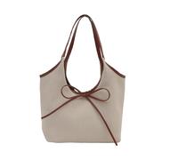 CHAKAE Borsa da scuola per studenti Borsa a tracolla di grande capacità Shopping semplice Fiocchi belli pendolari borse alla moda da donna bella borsa a tracolla All-matching moda tutti i giorni, Caff