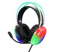 CHAKAE Cuffie over-ear morbidi cuscini comfort 40 mm driver filo cuffie ARGB effetto leggero cuffie lunghe comode da indossare sopra le cuffie