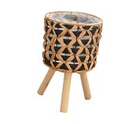 CHAKAE Elegante contenitore per piante da interno zucca erba fioriera cestino con gambe in legno decorativo soggiorno vasi da fiori rack zucca erba pianta stand