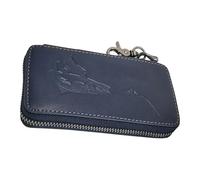CHAKAE Esche da pesca a mosca Borsa Accessori da pesca Spinner Cucchiaio Esche Borsa in pelle Trota Mosca Fishook Gancio da pesca Custodia rigida in pelle Affrontare, blu navy, Taglia unica