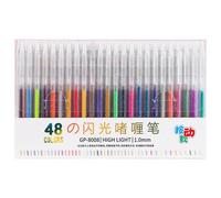 CHAKAE Penna colorata retrattile degli inchiostri del gel 1.0MM scintillante metallico per il diario Planner Notebook Scrapbooking Nota prendendo con inchiostro glitter