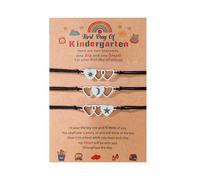 CHAKAE Set di 3 braccialetti in acciaio inox con cuore e sole e stella, portatili, per un collegamento unico per genitori e figli, alla moda, fatti a mano, Misura unica, come descritto