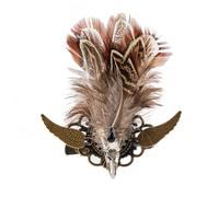 CHAKAE Spilla a forma di ala steampunk, per adulti, elegante, per feste, carnevale, costume da bavero, molletta con piume, fermaglio per capelli
