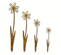 CHAKAE Tradizionale paletto di fiori in ferro resistente alle intemperie decorazione e decorazione da cortile per vacanze per un facile uso esterno artistico sentieri da giardino marcatori pali