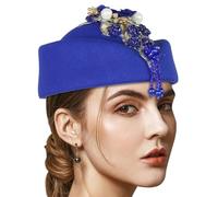 CHAKAE Vintage Fiore Baretti Cappello Per Teaparty Lana Hostess Hat Bombetta Evento Formale 1920 Roleplay Party Accessorio