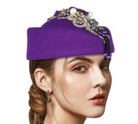 CHAKAE Vintage Fiore Baretti Cappello Per Teaparty Lana Hostess Hat Bombetta Evento Formale 1920 Roleplay Party Accessorio