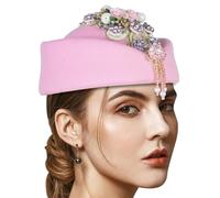 CHAKAE Vintage Fiore Baretti Cappello Per Teaparty Lana Hostess Hat Bombetta Evento Formale 1920 Roleplay Party Accessorio