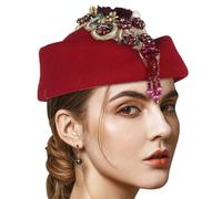 CHAKAE Vintage Fiore Baretti Cappello Per Teaparty Lana Hostess Hat Bombetta Evento Formale 1920 Roleplay Party Accessorio