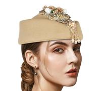 CHAKAE Vintage Fiore Baretti Cappello Per Teaparty Lana Hostess Hat Bombetta Evento Formale 1920 Roleplay Party Accessorio
