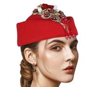 CHAKAE Vintage Fiore Baretti Cappello Per Teaparty Lana Hostess Hat Bombetta Evento Formale 1920 Roleplay Party Accessorio