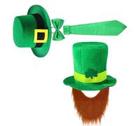 CHAKAE Vintage Leprechaun Homburg Panama Cappello Verde Cravatta Western Porkpie Cappello Top Per Irlandese Holiday Wear Photo Puntelli Accessori Festa di Vacanza