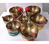 Chakara campana tibetana healing-mediation-perfect mediazione Chakara set ciotola di canto martellato a mano - Made in Nepal