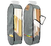 Chakera Sacchetti per abiti da 127 cm, grande borsa traspirante per armadio con soffietto da 25,4 cm, copertura trasparente per abiti e maglioni con doppia cerniera, confezione da 2, grigio