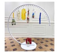 CHAKEUZND Appendiabiti rotondo, Appendiabiti in metallo a forma di C con ganci for esposizione boutique multicolore, diverse misure