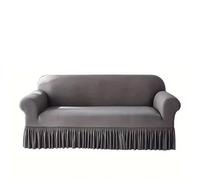 CHAKEUZND copridivano con gonna, copridivani, Copridivano con gonna 1-4 posti multicolore(Light Grey,3Seater 190-230cm)