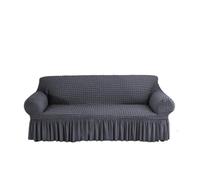 CHAKEUZND copridivano con gonna, copridivani, Copridivano con gonna in rete elastica a bolle alte, 1/2/3/4 posti, multicolore(Dark Gray,3 seater)
