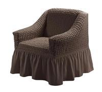 CHAKEUZND copridivano con gonna, copridivani, Copridivano con gonna multicolore 90-140 cm(Dark Brown)