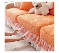 CHAKEUZND copridivano con gonna, copridivani, Copridivano con gonna multicolore, diverse misure(Orange,PLUS L135-165cm)