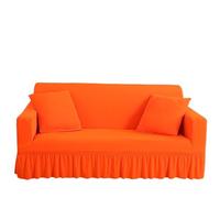 CHAKEUZND copridivano con gonna, copridivani, Copridivano e copripoltrona con gonna elastica in seersucker multicolore, diverse misure(Orange,4-seater 235-300cm)