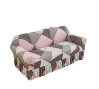 CHAKEUZND copridivano con gonna, copridivani, Copridivano elastico stampato con gonna multicolore, diverse misure(Color 04,4seater(235-300cm))