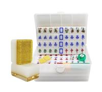 CHAKEUZND Gioco tradizionale cinese Majong, 144 tessere da viaggio Mahjong Set Mah Jong Table Majiang Board Set di scacchi Gioco(38mm)