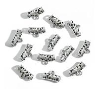 CHAKEUZND Perline di Perle finte Tinte, Confezione da 10 connettori distanziatori for Perline a Tubo Curvo placcati in Argento in Metallo Cavo for Gioielli Fai Te(10pcs-b)