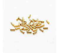 CHAKEUZND Perline di Perle finte Tinte, Confezione da 100 Perline tubolari in Ottone Placcato Oro Multicolore 2X(5-7) mm for la creazione di Gioielli Fai Te(18K Gold 01,2 x 5mm)