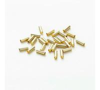 CHAKEUZND Perline di Perle finte Tinte, Confezione da 100 Perline tubolari in Ottone Placcato Oro Multicolore 2X(5-7) mm for la creazione di Gioielli Fai Te(14K Gold 01,2 x 6mm)